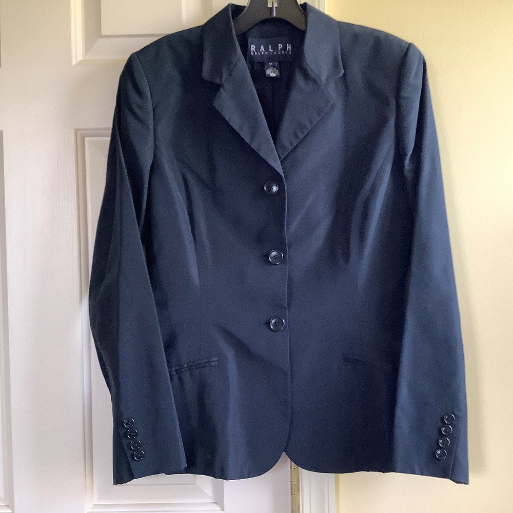 Ralph Ralph Lauren Vintage Blue Label Silk Blend Blazer/Jacket Black SZ 10